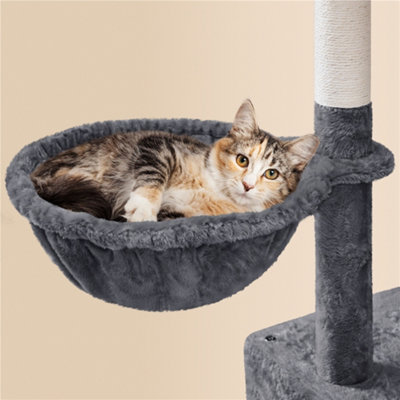 Yaheetech Dark Grey 163 ccm Multilevel Cat Tree Plush Cat Tower Medium