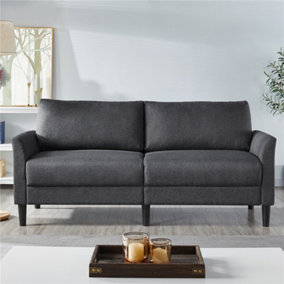 Yaheetech Dark Grey 2-Seater Linen Fabric Upholstered Sofa 191cm