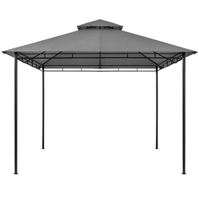 Yaheetech Dark Grey 3.3 x 3.3m Outdoor Garden Patio Gazebo with Water-resistant Fabric
