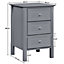 Yaheetech Dark Grey 3-drawer Bedside Table Modern Style