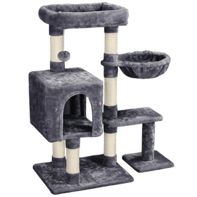 Yaheetech Dark Grey 96.5cm 4-Level Cat Tree Tower with Condo Plush Perch & Scratching Posts