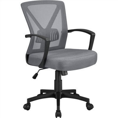 Yaheetech Dark Grey Ergonomic Mid-back Swivel Mesh Office Chair