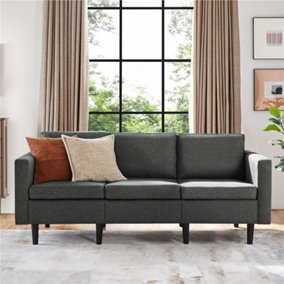 Yaheetech Dark Grey Fabric Upholstered 3-Seater Sofa Couch