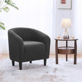 Yaheetech Dark Grey Upholstered Boucle Club Chair