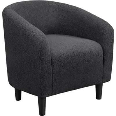 Yaheetech Dark Grey Upholstered Boucle Club Chair
