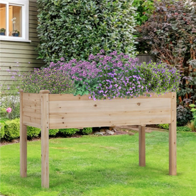 Yaheetech Elevated Raised Garden Bed Fir Wood Planter for Flowers Vegetables