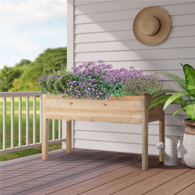 Yaheetech Elevated Raised Garden Bed Fir Wood Planter for Flowers Vegetables