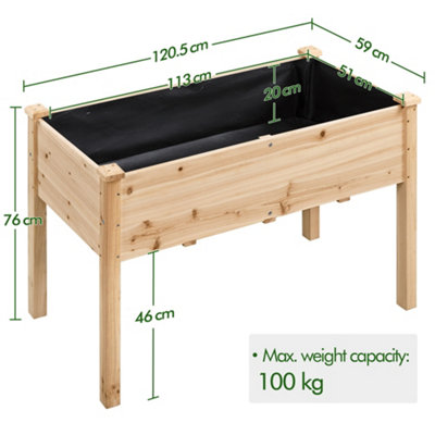 Yaheetech Elevated Raised Garden Bed Fir Wood Planter for Flowers Vegetables - 4