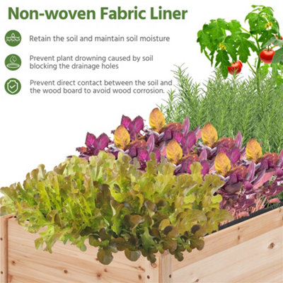Yaheetech Elevated Raised Garden Bed Fir Wood Planter for Flowers Vegetables - 5