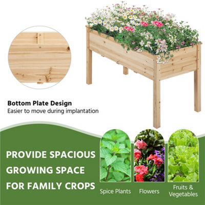 Yaheetech Elevated Raised Garden Bed Fir Wood Planter for Flowers Vegetables - 6