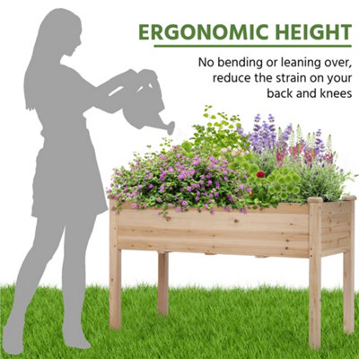 Yaheetech Elevated Raised Garden Bed Fir Wood Planter for Flowers Vegetables - 7