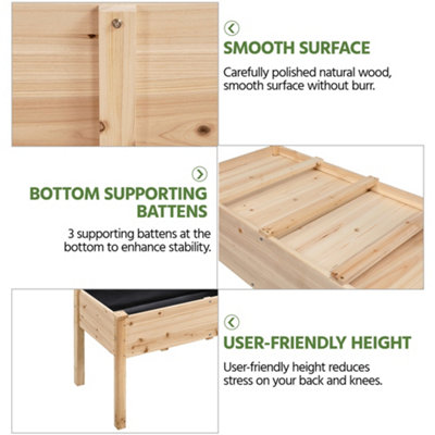 Yaheetech Elevated Raised Garden Bed Fir Wood Planter for Flowers Vegetables - 9