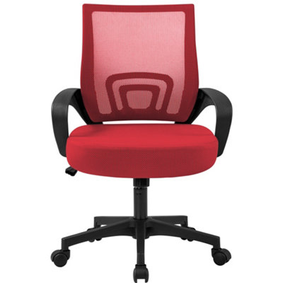 Yaheetech Ergonomic Mesh Office Chair with Lumbar Support - Red