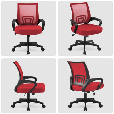 Yaheetech Ergonomic Mesh Office Chair with Lumbar Support - Red