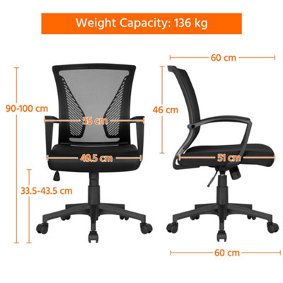 Yaheetech ergonomic mesh online office chair