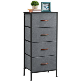Yaheetech Fabric Chest of Drawers with 4 Drawers Dark Grey