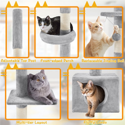 Yaheetech Floor-to-Ceiling Cat Tree with Perches and Scratching Posts