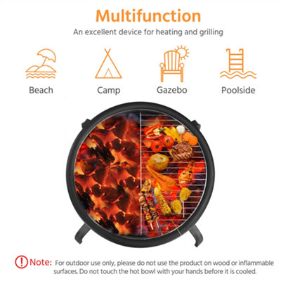 Yaheetech Foldable Outdoor Round Fire Pit with Cooking Grill - 6