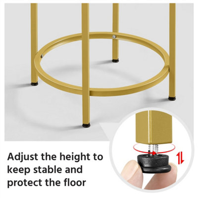 Yaheetech Gold Glass Top Accent Table with Metal Frame for Living Room