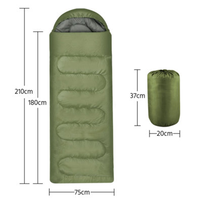 Yaheetech Green Adult Envelope Sleeping Bag Single Person for 3 Seasons - 3