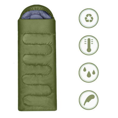 Yaheetech Green Adult Envelope Sleeping Bag Single Person for 3 Seasons - 4