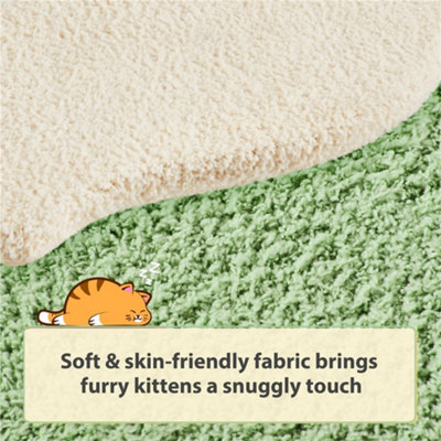Yaheetech Green/Beige Cat Tree with Transparent Cat Bed and Scratching Posts for Kittens