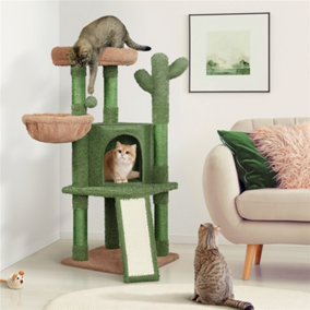Yaheetech Green/Brown 106.5cm Cactus Cat Tower Small