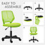 Yaheetech Green Ergonomic Armless Mesh Office Chair