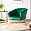 Yaheetech Green Upholstered Velvet Armchair with Backrest and Armrest