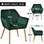 Yaheetech Green Velvet Tufted Accent Chair Armchair with Metal Legs