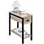 Yaheetech Grey 1 Drawer Side Table 2-Tier End Table with Open Shelf
