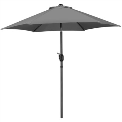 Yaheetech Grey 2.3m Tiltable Patio Parasol Market Umbrella with Crank