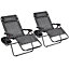 Yaheetech Grey 2pcs Oversized Zero Gravity Chair with Cupholder/Pillow