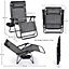 Yaheetech Grey 2pcs Oversized Zero Gravity Chair with Cupholder/Pillow