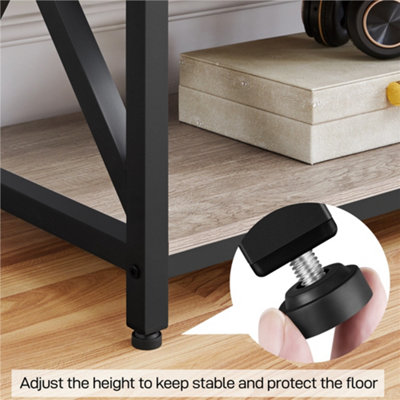 Yaheetech Grey 3 Layer Vintage TV Stand with Spacious Storage Space