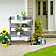 Yaheetech Grey 3-Tier Fir Outdoor Potting Bench Table with Storage Shelf