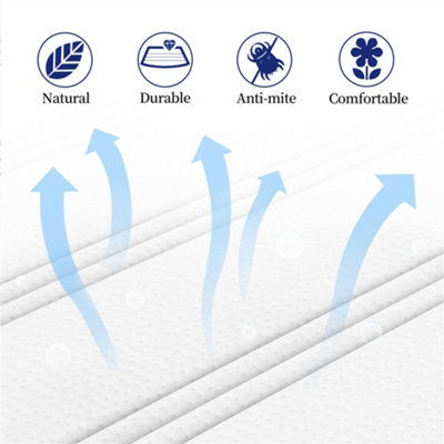 Yaheetech Grey 3ft Single Mattress Bonnell Spring and Knitted Jacquard Cover, Medium Soft, 90x190x19cm
