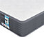 Yaheetech Grey 3ft Single Mattress Pocket Coil Spring Comfortable Medium Firm, 90x190x20cm