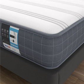 Yaheetech Grey 4ft6 Double Mattress Bonnell Spring and Knitted Jacquard Cover, Medium Soft, 135x190x19cm