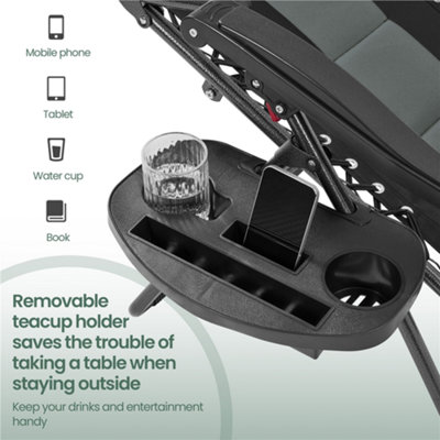 Yaheetech Grey/Black 2pcs Padded Outdoor Zero Gravity Chair - 5