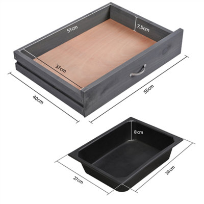 Yaheetech Grey Garden Potting Bench with Sink Drawer/Rack/Shelves - 5