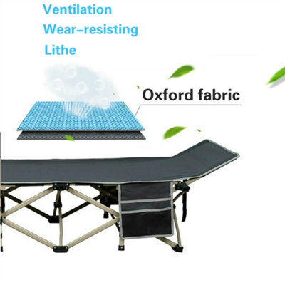 Yaheetech Grey Metal Folding Camping Bed with Carry Bag