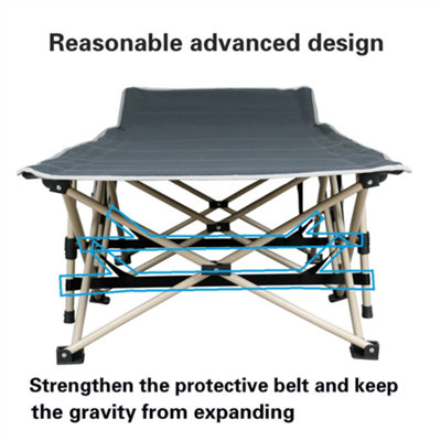 Yaheetech Grey Metal Folding Camping Bed with Carry Bag