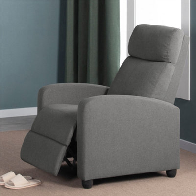 Yaheetech Grey Modern Fabric Recliner Sofa with Pocket