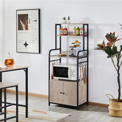 Yaheetech Grey Multilayered Kitchen Baker's Rack with 3 Storage Shelves ...