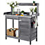 Yaheetech Grey Outdoor Potting Bench Table with Drawer/Open Shelf