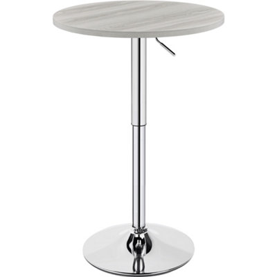 Yaheetech Grey Pub Round Table with Adjustable Height