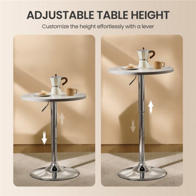 Yaheetech Grey Pub Round Table with Adjustable Height