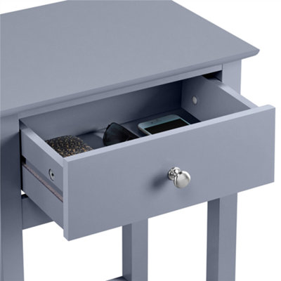 Yaheetech Grey Wood Bedside Table End Table with Drawer
