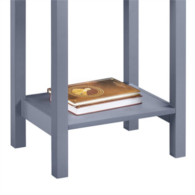 Yaheetech Grey Wood Bedside Table End Table with Drawer